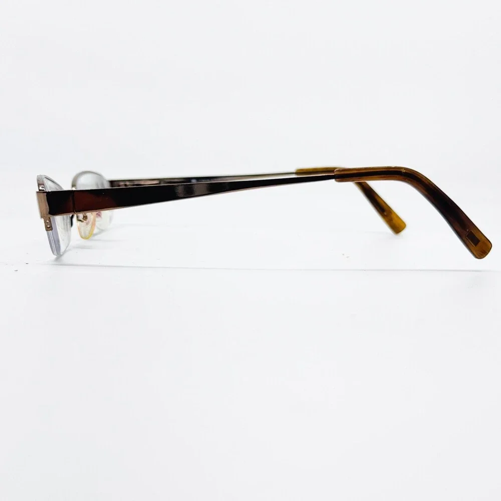 Eddie Bauer Eyeglasses Frames Women Brown Semi Rimless Oval 50-18-135